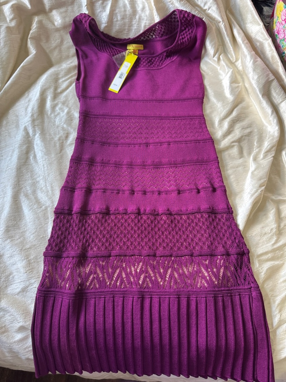 Catherine Malandrino Purple Knit Midi Dress